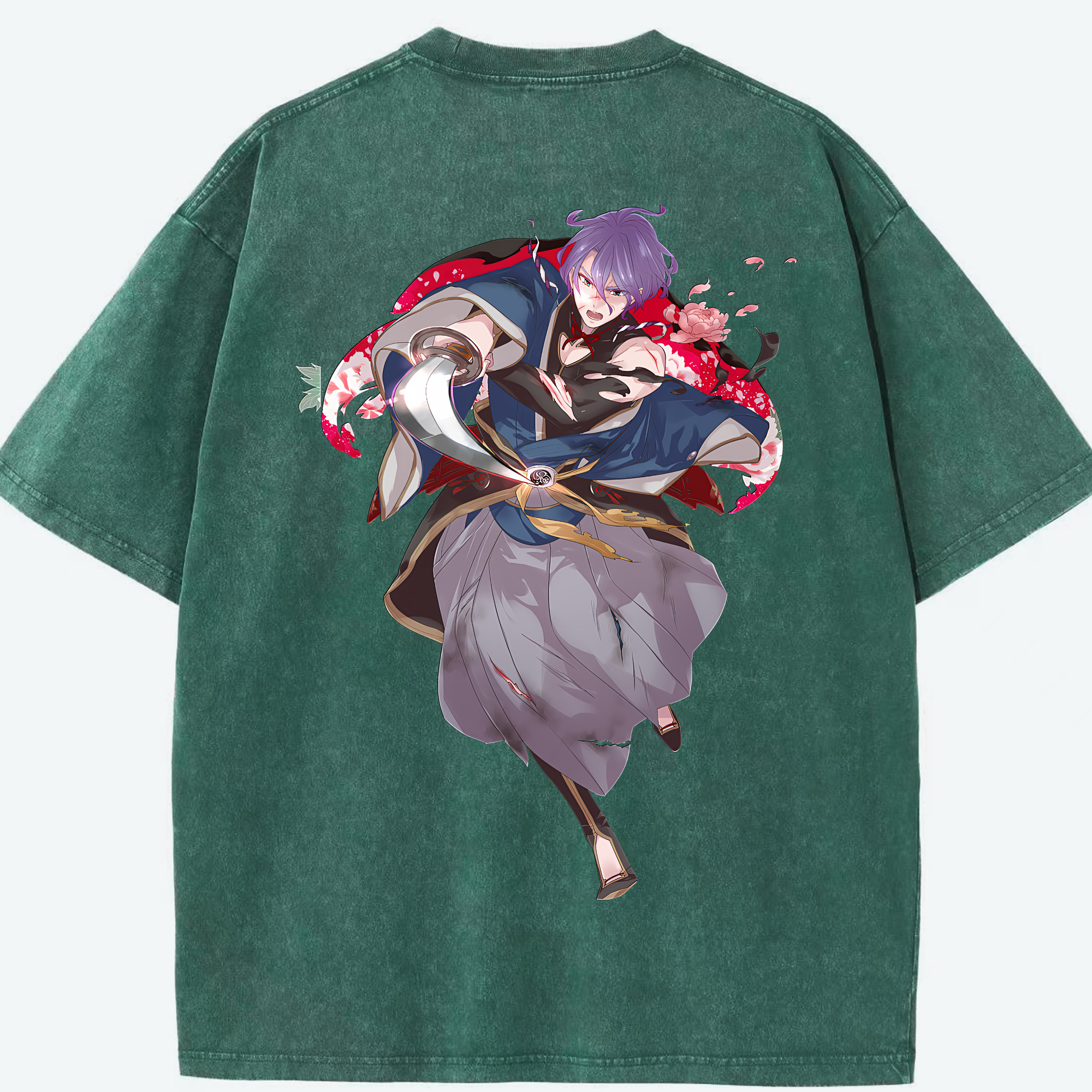 （画像用） 刀剣乱舞 Touken Ranbu 綿100% ヴィンテージ風 半袖Tシャツ（背面プリント）